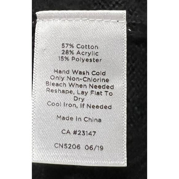 Talbots Snowflake Fair Isle Cardigan Cotton Blend Black & White Women's XS - Picture 9 of 9